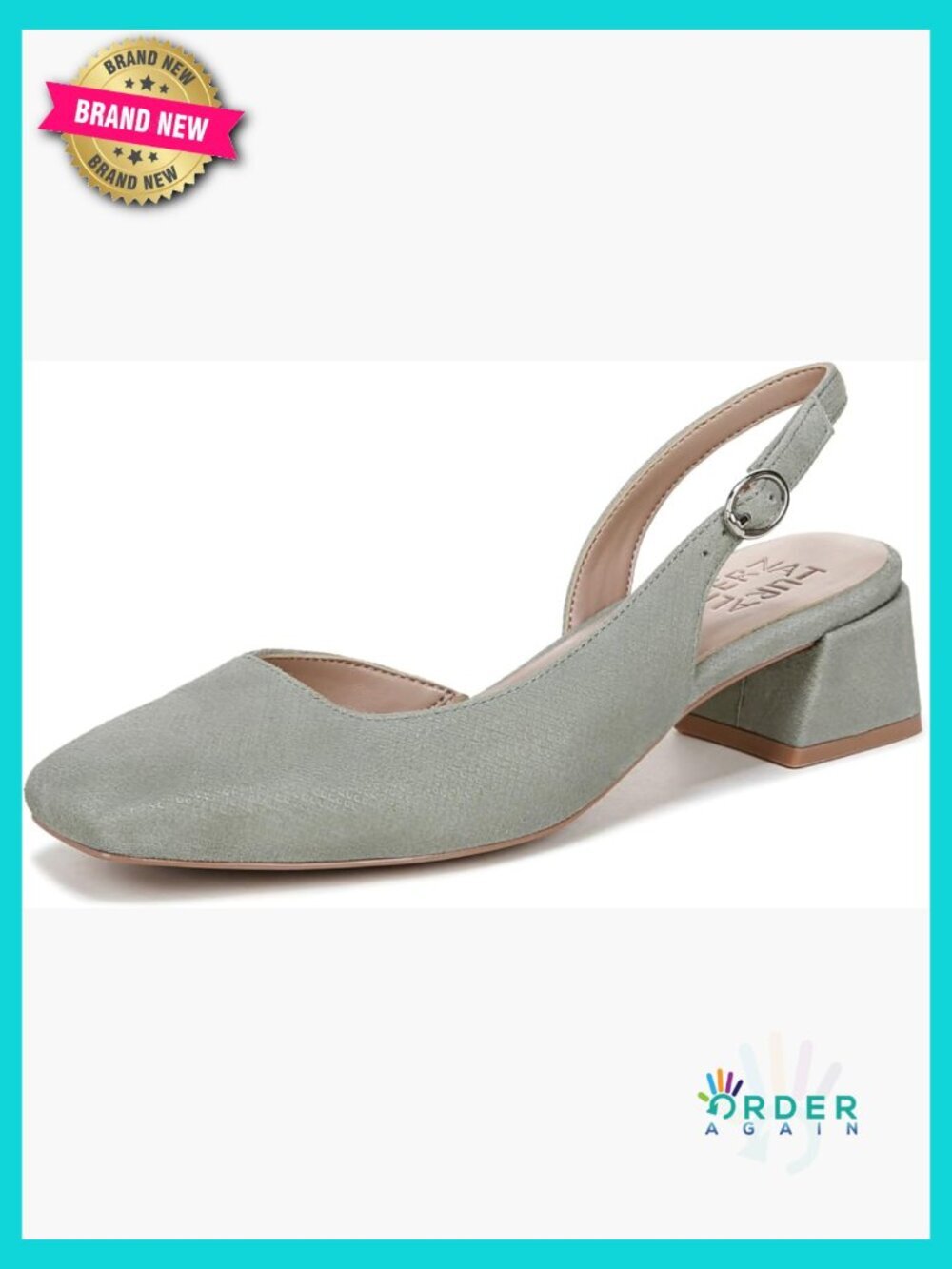 Slingback Pumps with Block Heel Dressy Comfortable Work Shoes Adjustable Buckle